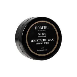 Noberu of Sweden No 101 Sandalwood Moustache Wax Strong Hold - silně fixační vosk na vousy, 25 ml