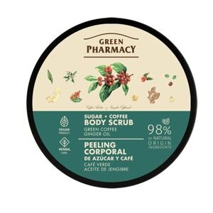 Green Pharmacy Sugar Body Scrub - cukrový tělový peeling, 200 ml Green Coffee ● Ginger Oil - zelený čaj a zázvor