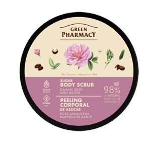 Green Pharmacy Sugar Body Scrub - cukrový tělový peeling, 200 ml Damask Rose ● Shea Butter - damašková růže a bambucké máslo