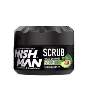 Nishman Scrub Avocado Moisturizing Effect - pleťový peeling s avokádovým výživným efektem, 300 ml