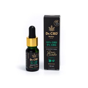 Dr.CBD Konopný olej Duo Combo 15% CBD a 5% CBG s mátou, 10 ml